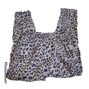 ALYA Leopard Cheetah Print Animal Lounge Elastic Waist Small‎ Pockets Purple